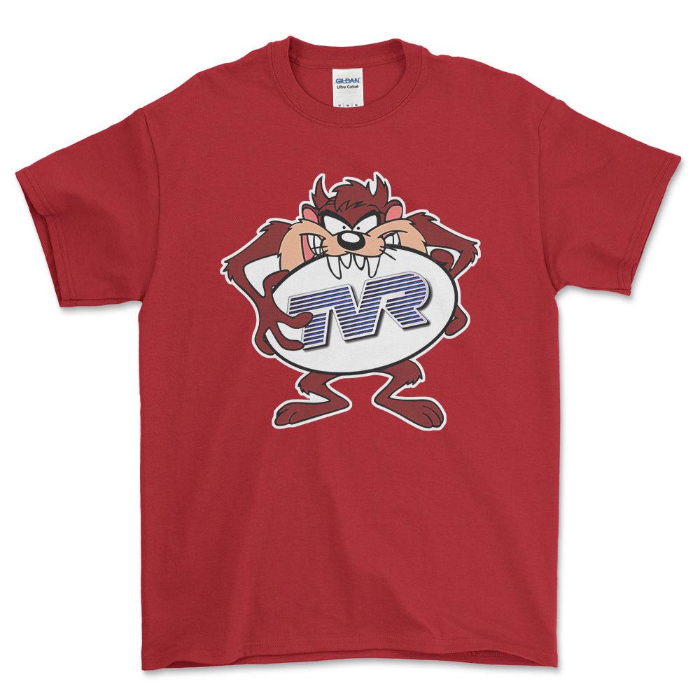 TVR TAZ Unisex T-Shirt , Bomuld-Beklædning-TVR-Rød-S-Forside-Garage Culture Shop- garage - man cave - merchandise