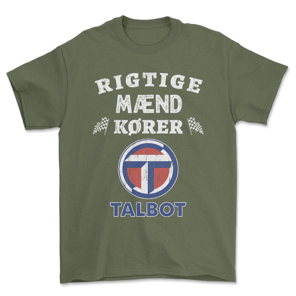 Talbot Rigtige Mænd Kører - Unisex T-Shirt , Bomuld-Beklædning-Talbot-Grøn Militær-S-Forside-Garage Culture Shop- garage - man cave - merchandise