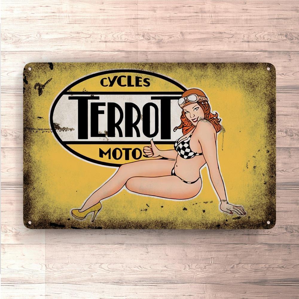 Terrot Pin-Up Vintage Skilte, Musemåtte, Dørmåtte-Skilte-Terrot-Garage Culture Shop- garage - man cave - merchandise