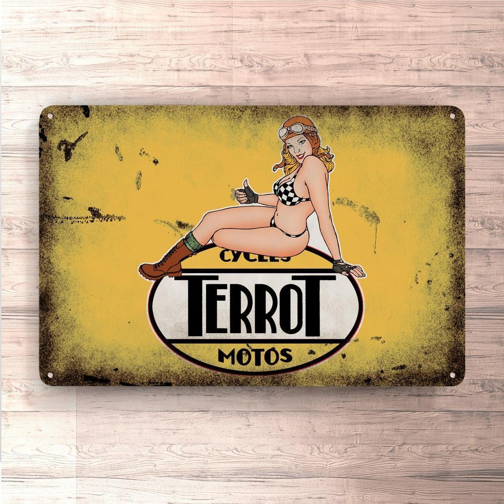 Terrot Pin-Up Vintage Skilte, Musemåtte, Dørmåtte-Skilte-Terrot-Garage Culture Shop- garage - man cave - merchandise