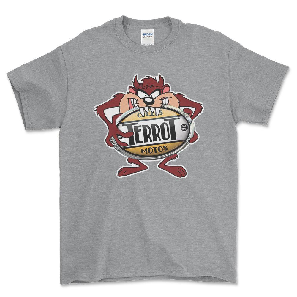 Terrot TAZ Unisex T-Shirt , Bomuld-Beklædning-Terrot-Grå Sport-S-Forside-Garage Culture Shop- garage - man cave - merchandise