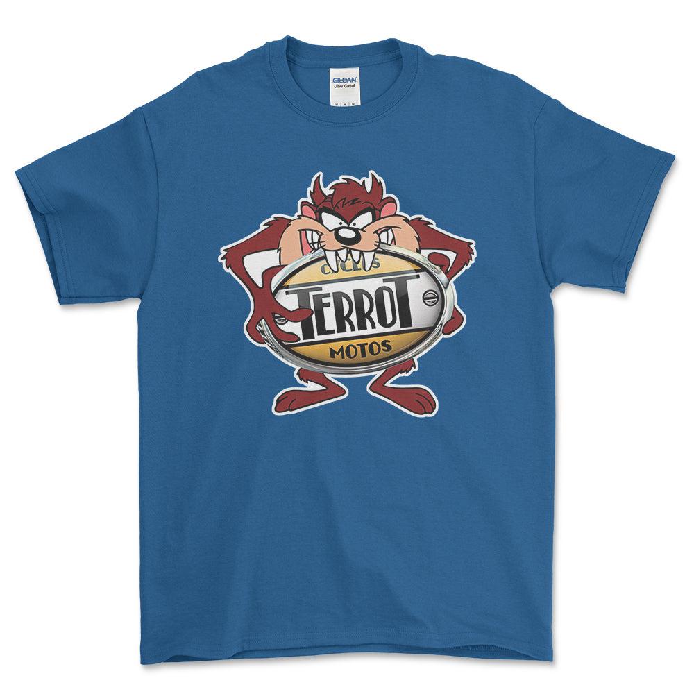 Terrot TAZ Unisex T-Shirt , Bomuld-Beklædning-Terrot-Blå Royal-S-Forside-Garage Culture Shop- garage - man cave - merchandise
