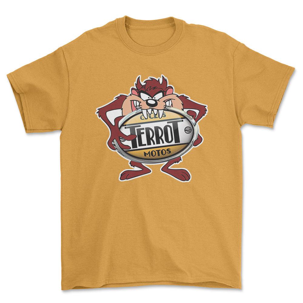 Terrot TAZ Unisex T-Shirt , Bomuld-Beklædning-Terrot-Guld-S-Forside-Garage Culture Shop- garage - man cave - merchandise