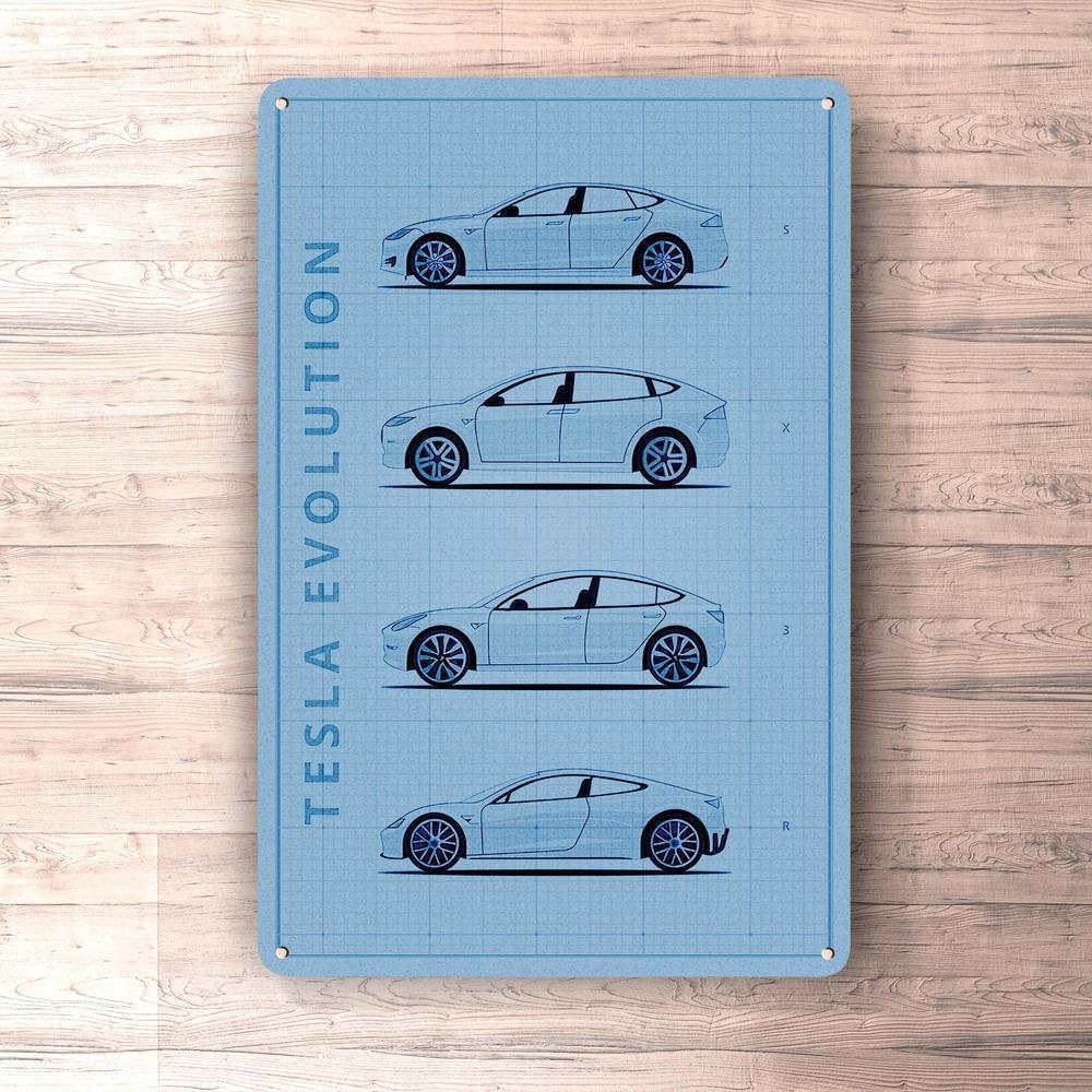 Tesla Generation Patent Blueprint Skilte, Musemåtte, Dørmåtte , Plakat-Blueprint-Tesla-Garage Culture Shop- garage - man cave - merchandise