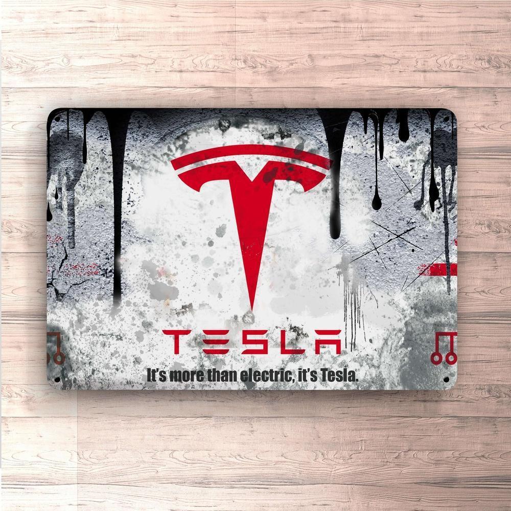 Tesla Skilte, Musemåtte, Dørmåtte-Skilte-Tesla-Garage Culture Shop- garage - man cave - merchandise