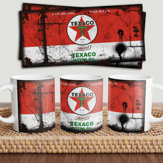 Texaco Motorolie Keramisk Krus-Krus-Motorolie-Garage Culture Shop- garage - man cave - merchandise