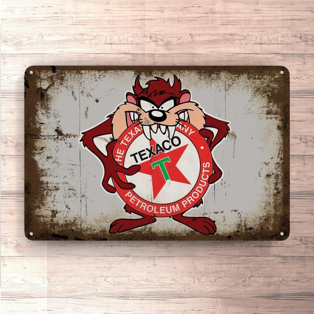Texaco Taz Vintage Skilte, Musemåtte, Dørmåtte-Skilte-Motorolie-Garage Culture Shop- garage - man cave - merchandise