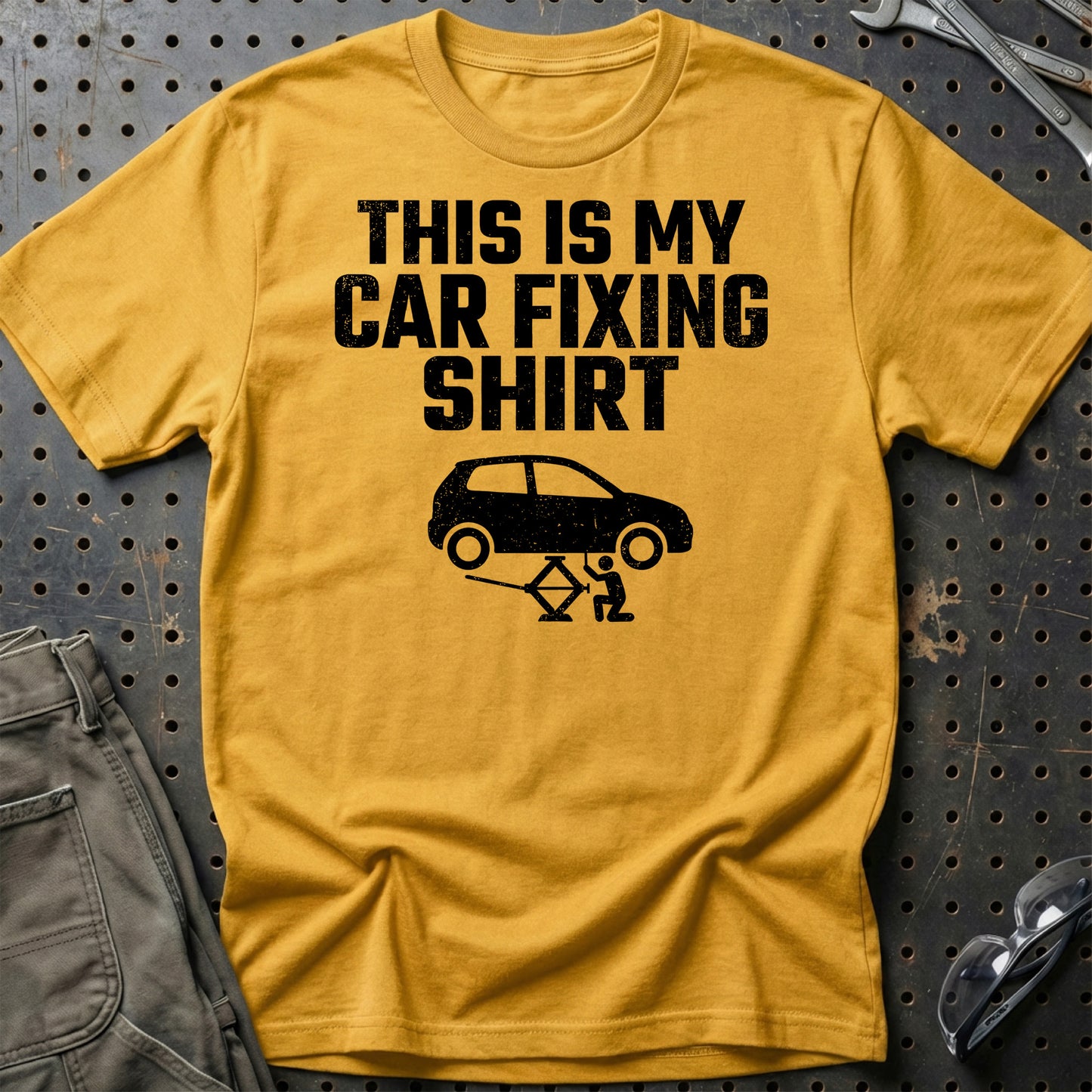 This Is My Car Fixing Shirt - Unisex T-Shirt , Bomuld-Beklædning-Garage Culture-Guld-S-Garage Culture Shop- garage - man cave - merchandise