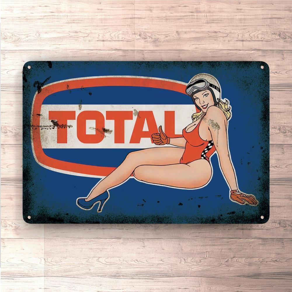Total Pin-Up Vintage Skilte, Musemåtte, Dørmåtte-Skilte-Motorolie-Garage Culture Shop- garage - man cave - merchandise