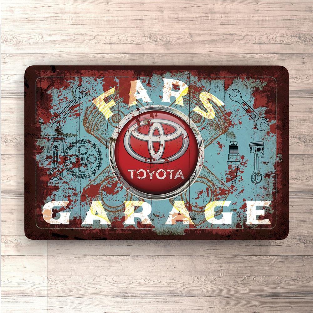 Toyota Fars Garage Vintage Skilte, Musemåtte, Dørmåtte-Skilte-Toyota-Garage Culture Shop- garage - man cave - merchandise