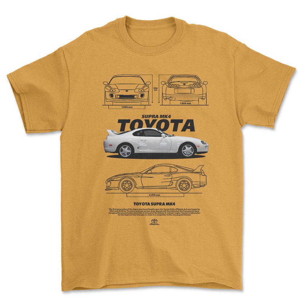 Toyota Supra MK4 - Unisex T-Shirt-Beklædning-Toyota-Guld-S-Forside-Garage Culture Shop- garage - man cave - merchandise