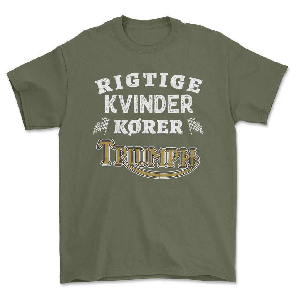 Triumph Rigtige Kvinder Kører - Unisex T-Shirt , Bomuld-Beklædning-Triumph-Garage Culture Shop- garage - man cave - merchandise