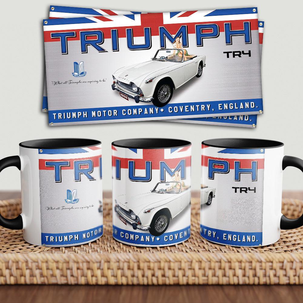 Triumph TR4 "To Toner" Vintage Keramisk Krus-Krus-Triumph-Garage Culture Shop- garage - man cave - merchandise