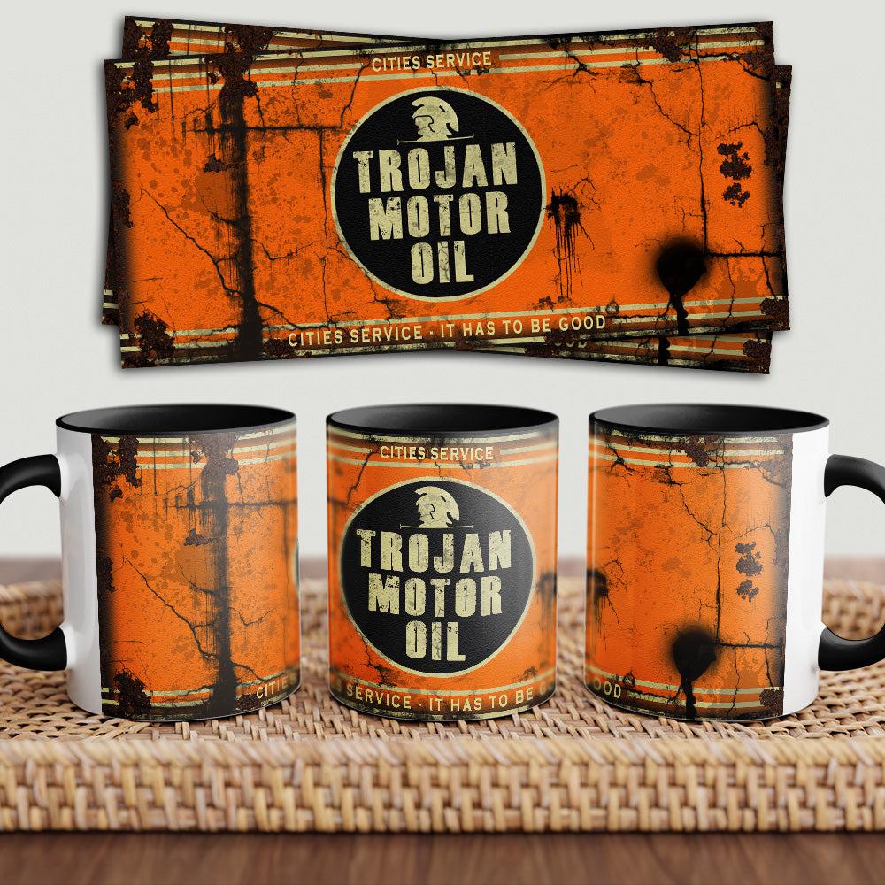 Trojan "To Toner" Vintage Keramisk Krus-Krus-Motoroil-Garage Culture Shop- garage - man cave - merchandise