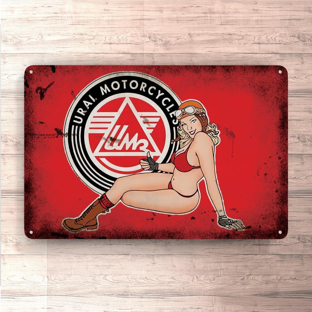 Ural Pin-Up Vintage Skilte, Musemåtte, Dørmåtte-Skilte-Ural-Garage Culture Shop- garage - man cave - merchandise