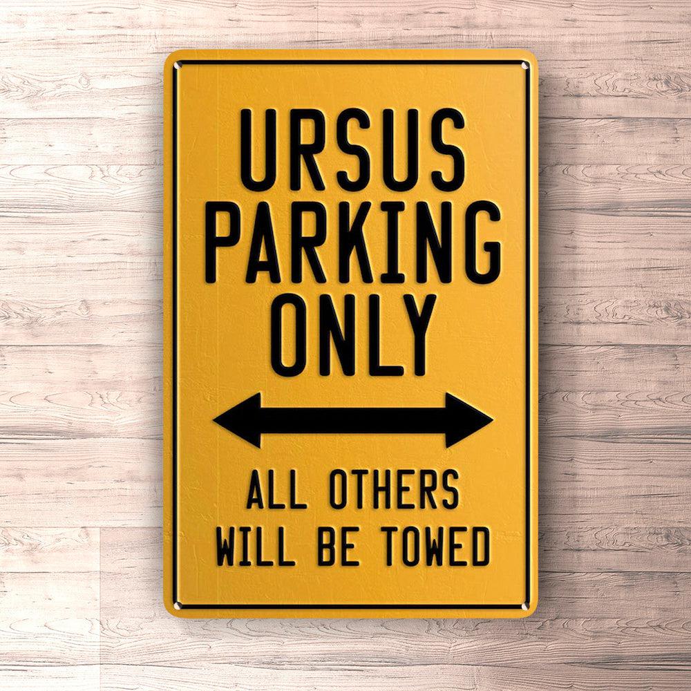Ursus Parking Only Skilte, Musemåtte, Dørmåtte , Plakat-Parking skilte-Ursus-Garage Culture Shop- garage - man cave - merchandise