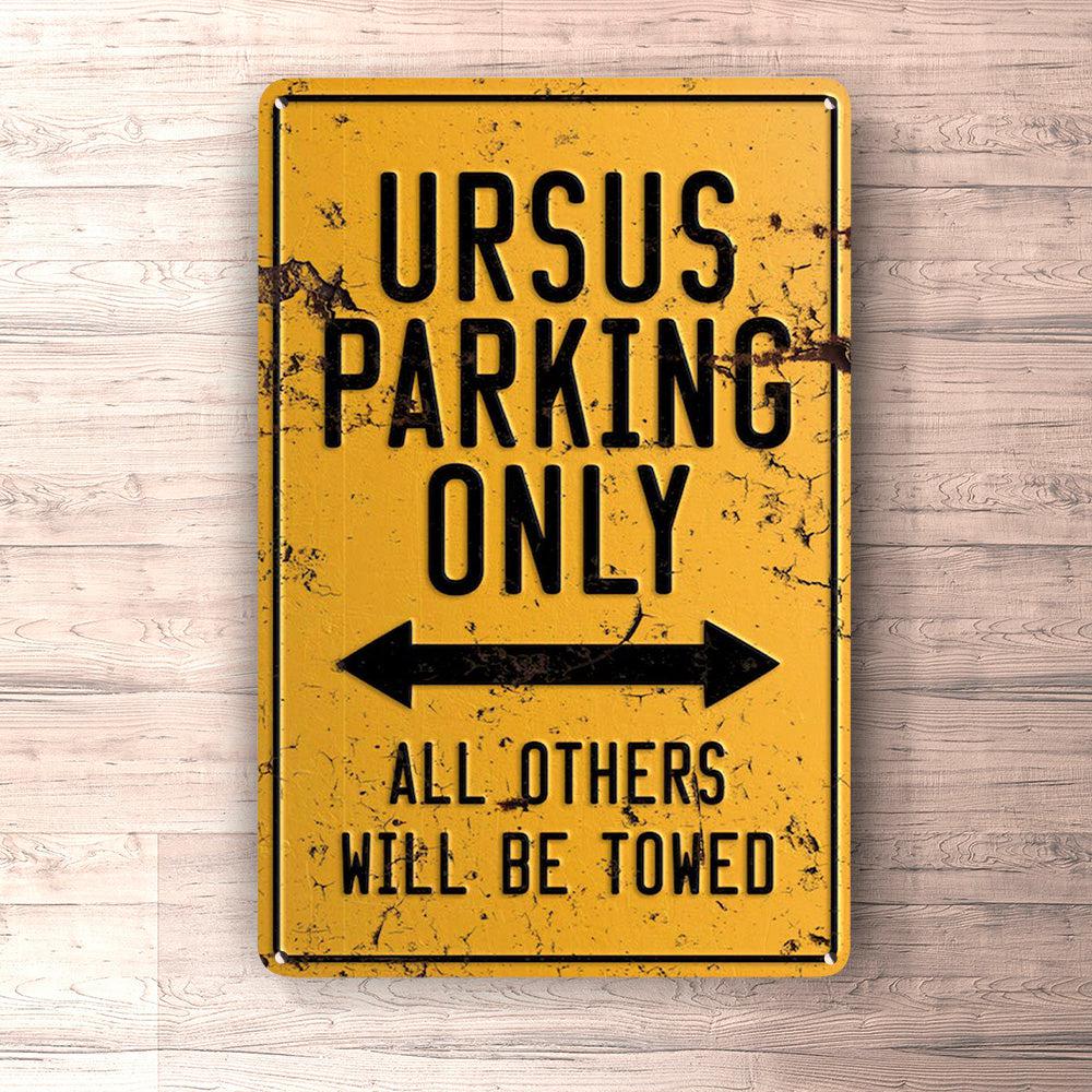 Ursus Parking Only Skilte, Musemåtte, Dørmåtte , Plakat-Parking skilte-Ursus-Garage Culture Shop- garage - man cave - merchandise