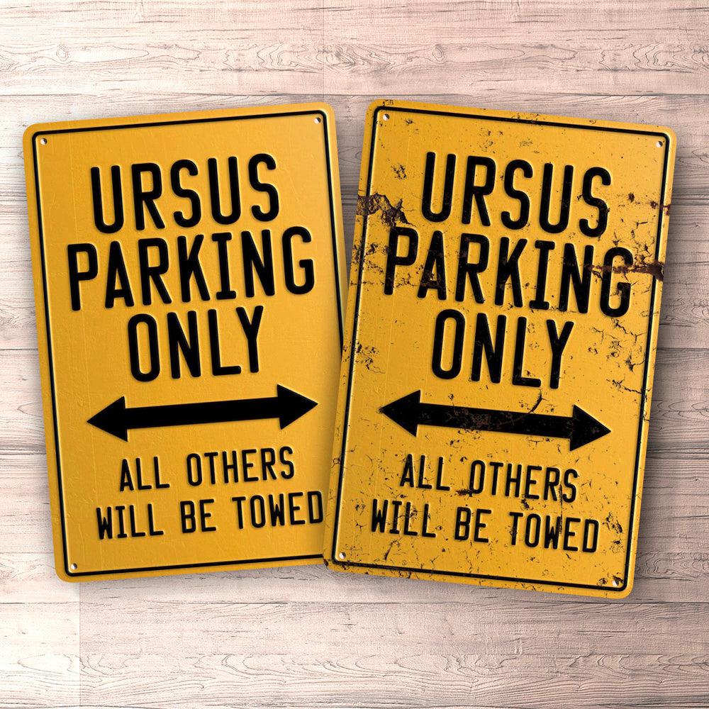 Ursus Parking Only Skilte, Musemåtte, Dørmåtte , Plakat-Parking skilte-Ursus-Garage Culture Shop- garage - man cave - merchandise