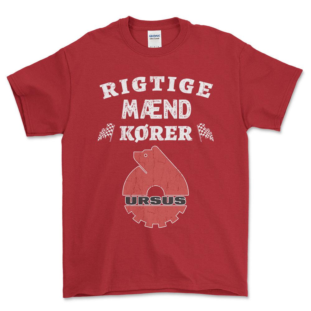 Ursus Rigtige Mænd Kører - Unisex T-Shirt , Bomuld-Beklædning-Ursus-Rød-S-Forside-Garage Culture Shop- garage - man cave - merchandise
