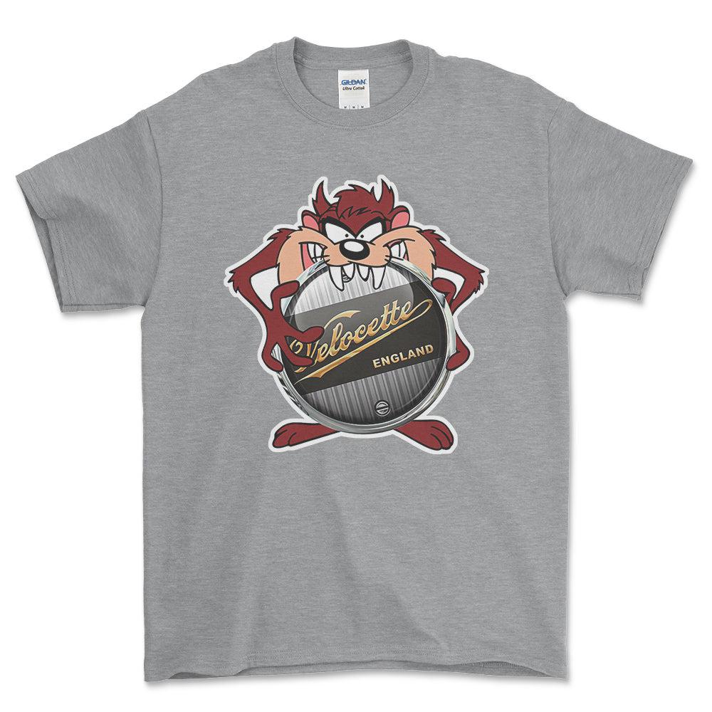 Velocete TAZ Unisex T-Shirt , Bomuld-Beklædning-Velocette-Grå Sport-S-Forside-Garage Culture Shop- garage - man cave - merchandise