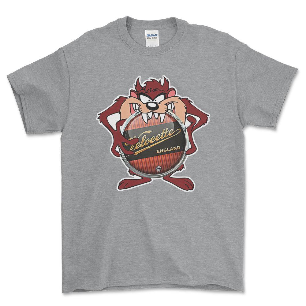 Velocete TAZ Unisex T-Shirt , Bomuld-Beklædning-Velocette-Grå Sport-S-Forside-Garage Culture Shop- garage - man cave - merchandise