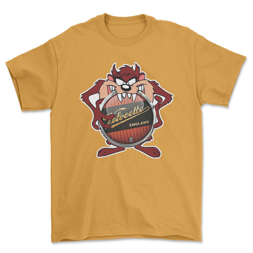 Velocete TAZ Unisex T-Shirt , Bomuld-Beklædning-Velocette-Guld-S-Forside-Garage Culture Shop- garage - man cave - merchandise
