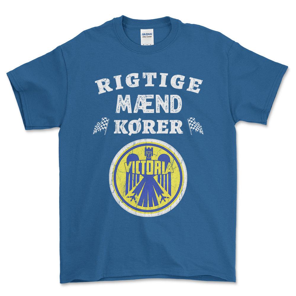 Victoria Rigtige Mænd Kører - Unisex T-Shirt , Bomuld-Beklædning-Victoria-Blå Royal-S-Forside-Garage Culture Shop- garage - man cave - merchandise