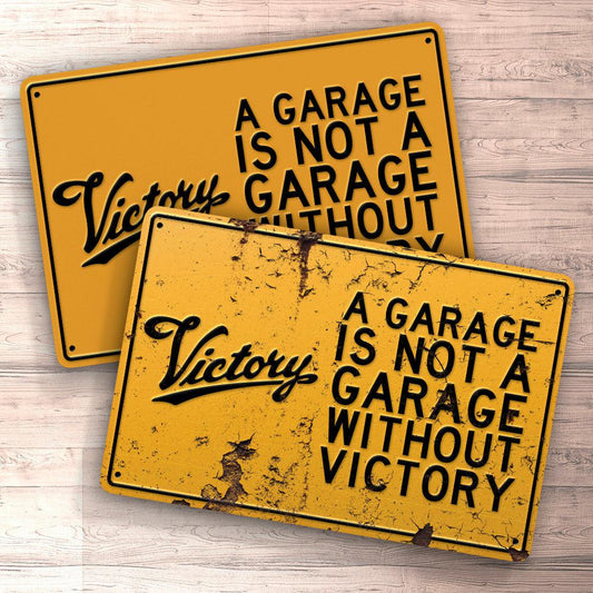 Victory A Garage Is Not A Garage Without Victory Skilte, Musemåtte, Dørmåtte , Plakat-Skilte-Victory-Garage Culture Shop- garage - man cave - merchandise