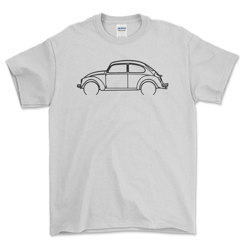Volkswagen VW Beetle Outline - Unisex T-Shirt-Beklædning-VW-Hvid-S-Forside-Garage Culture Shop- garage - man cave - merchandise