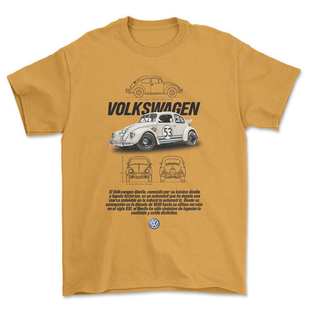 Volkswagen VW Beetle - Unisex T-Shirt-Beklædning-VW-Guld-S-Forside-Garage Culture Shop- garage - man cave - merchandise