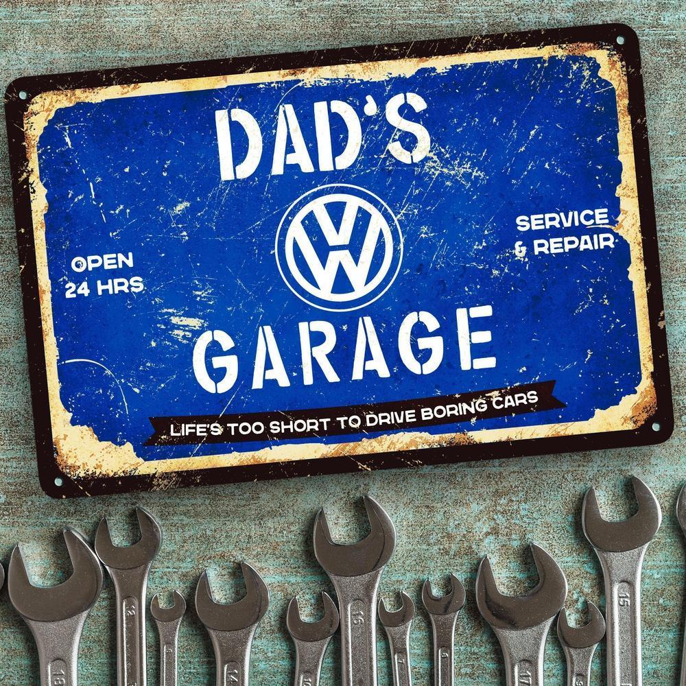 Volkswagen VW Dads Garage Skilte, Musemåtte, Dørmåtte-Skilte-VW-Garage Culture Shop- garage - man cave - merchandise