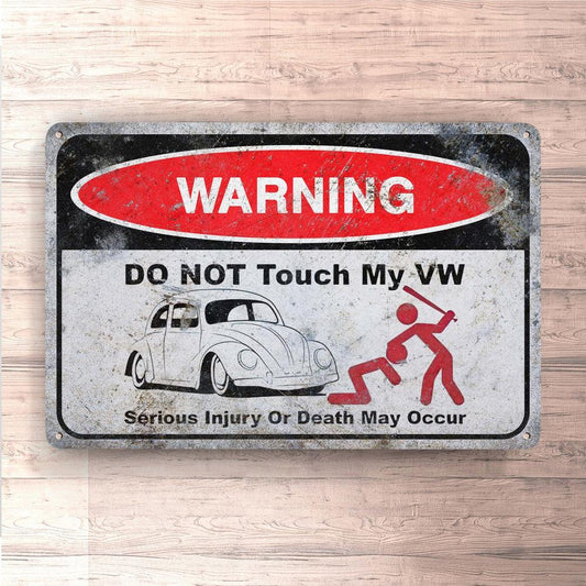 Volkswagen VW Do Not Touch My VW Skilte, Musemåtte, Dørmåtte , Plakat-Skilte-VW-Garage Culture Shop- garage - man cave - merchandise
