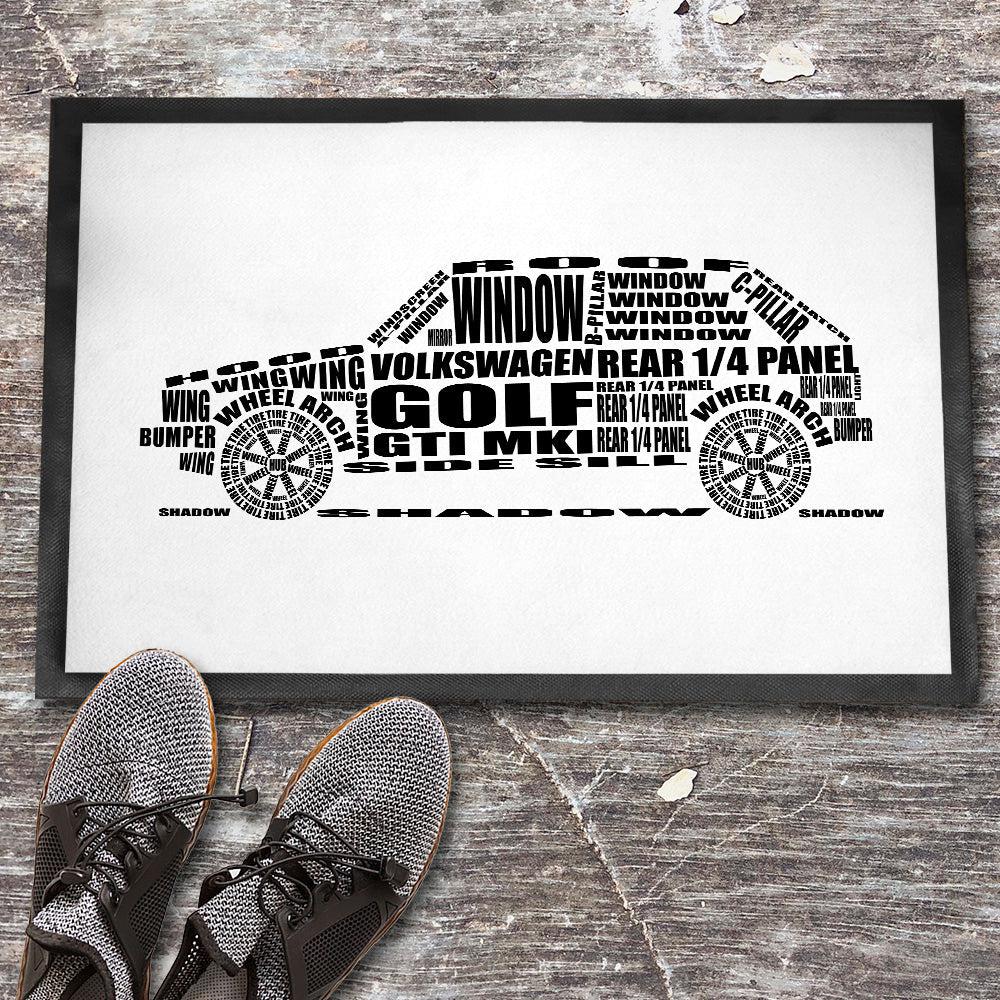 Volkswagen VW Golf Gti Mk1 Skilte, Musemåtte, Dørmåtte-Skilte-VW-Garage Culture Shop- garage - man cave - merchandise