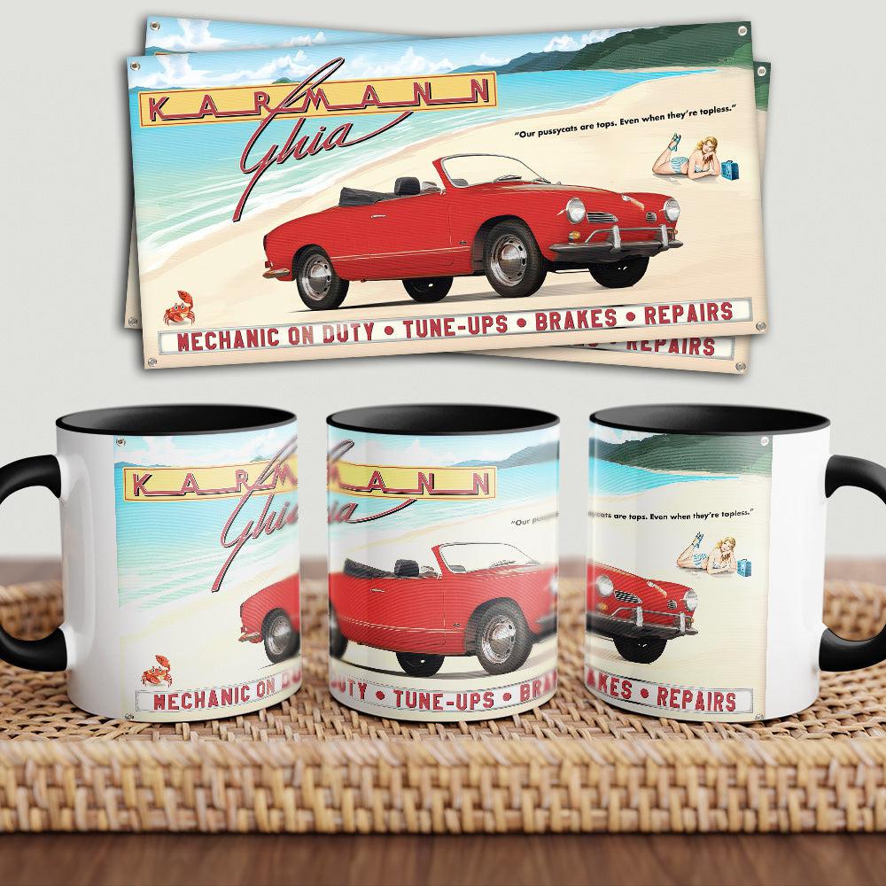 Volkswagen VW Karmann Chia "To Toner" Vintage Keramisk Krus-Krus-VW-Garage Culture Shop- garage - man cave - merchandise