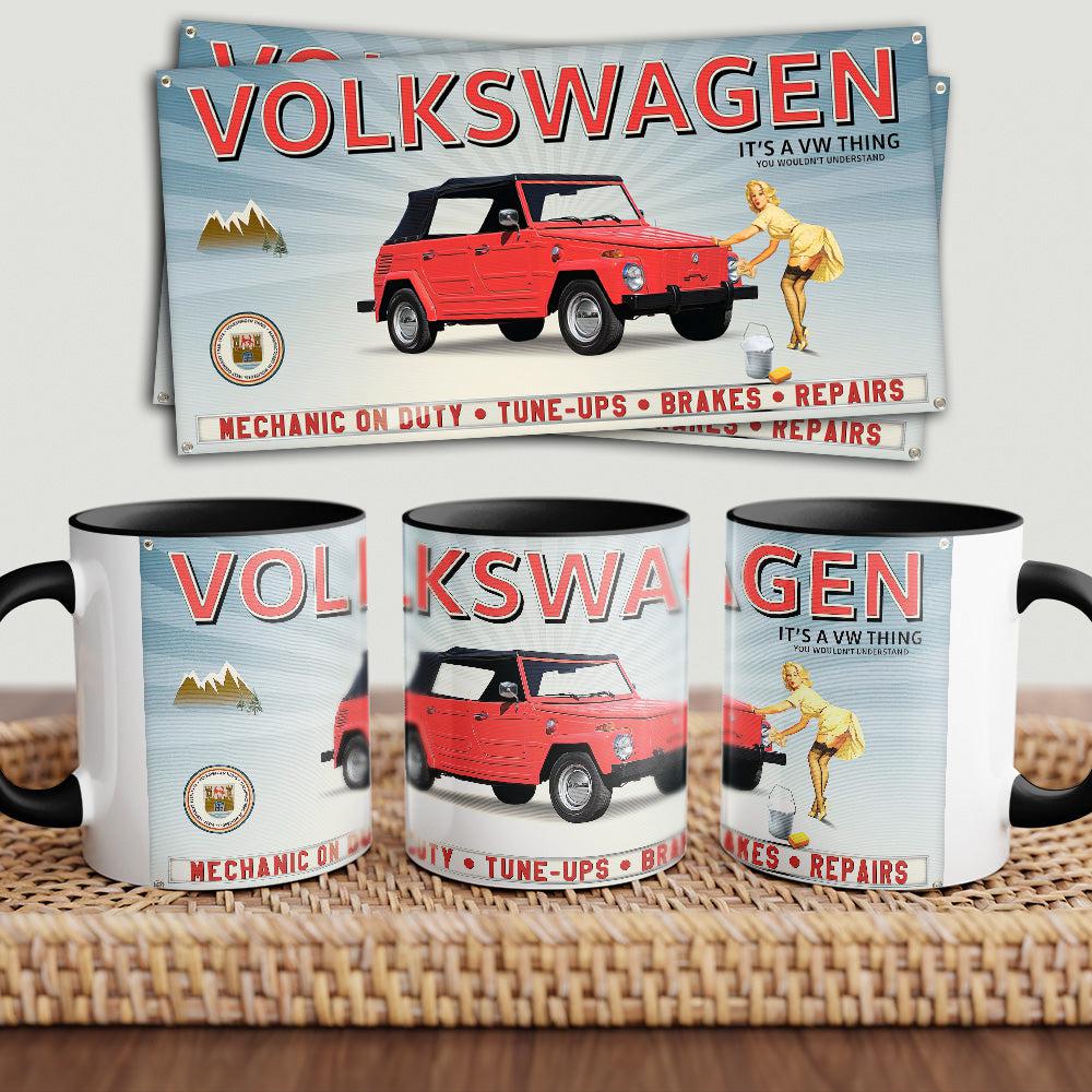 Volkswagen VW Kuebelwagen "To Toner" Vintage Keramisk Krus-Krus-VW-Garage Culture Shop- garage - man cave - merchandise