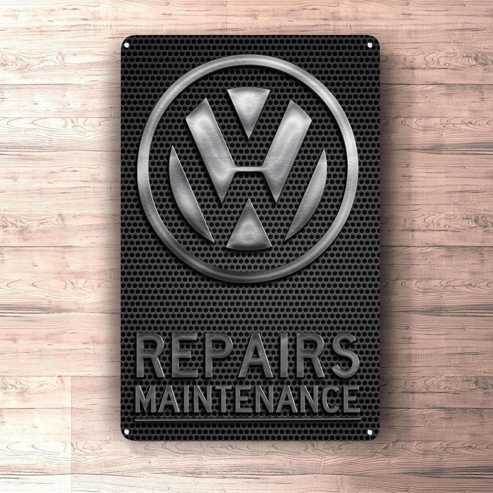 Volkswagen VW Repairs Maintenance Skilte, Musemåtte, Dørmåtte-Skilte-VW-Garage Culture Shop- garage - man cave - merchandise