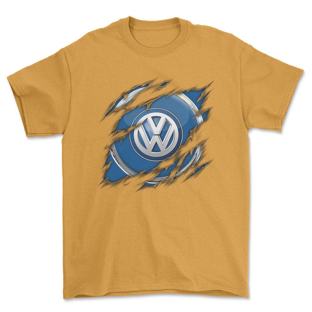 Volkswagen VW Ripped Unisex T-Shirt , Bomuld-Beklædning-VW-Guld-S-Forside-Garage Culture Shop- garage - man cave - merchandise