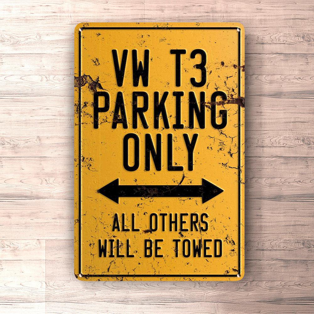 Volkswagen VW T3 Parking Only Skilte, Musemåtte, Dørmåtte-Parking skilte-VW-Garage Culture Shop- garage - man cave - merchandise