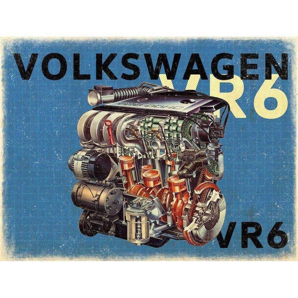 Volkswagen VW Vr6 Motor Skilte, Musemåtte, Dørmåtte-Skilte-VW-Garage Culture Shop- garage - man cave - merchandise