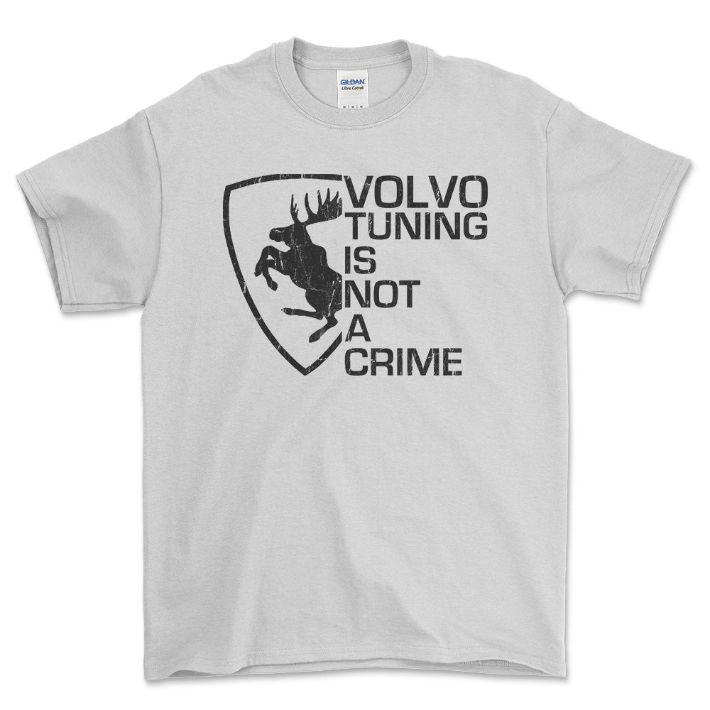 Volvo Tuning Is Not A Crime Unisex T-Shirt , Bomuld-Beklædning-Volvo-Hvid-S-Forside-Garage Culture Shop- garage - man cave - merchandise