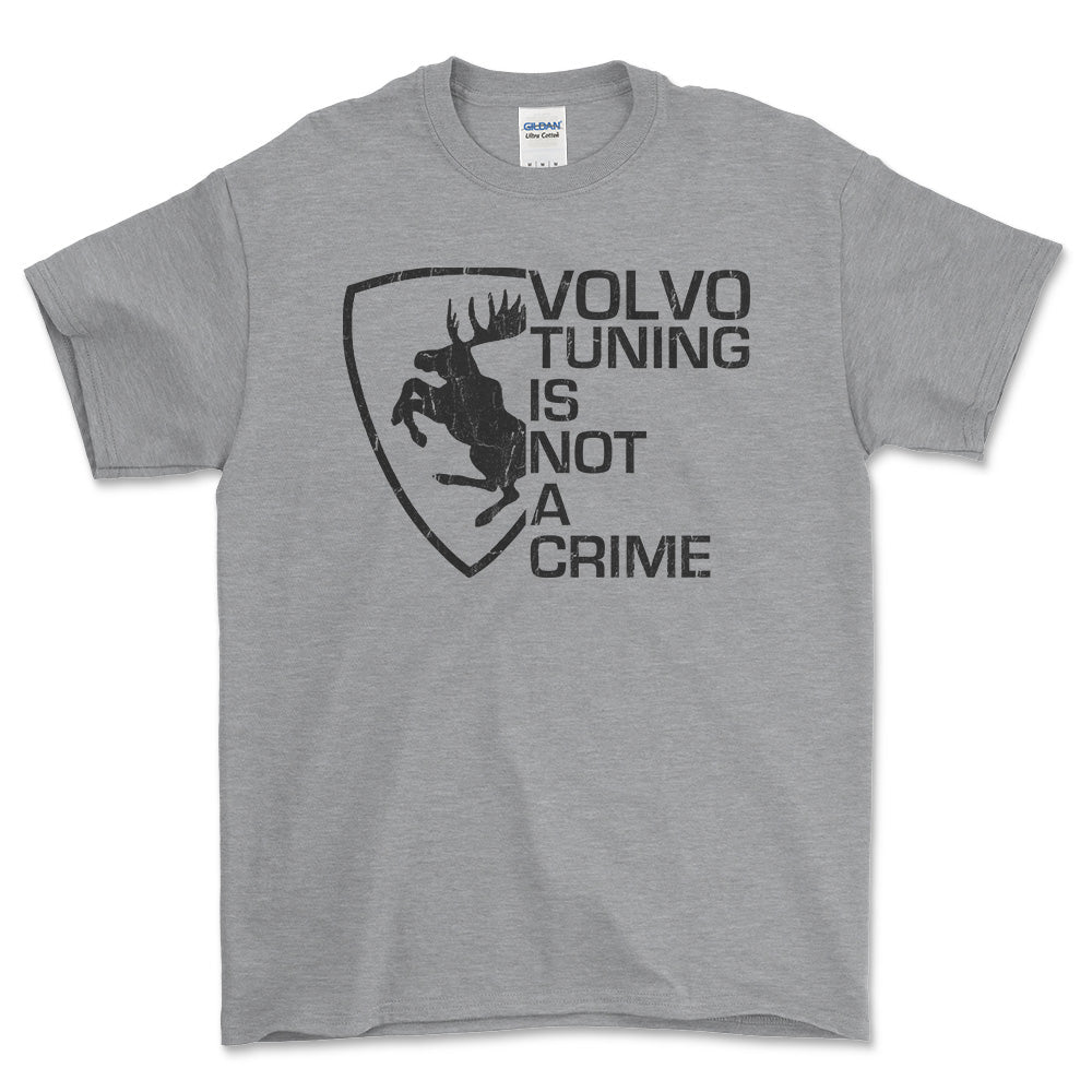 Volvo Tuning Is Not A Crime Unisex T-Shirt , Bomuld-Beklædning-Volvo-Grå Sport-S-Forside-Garage Culture Shop- garage - man cave - merchandise