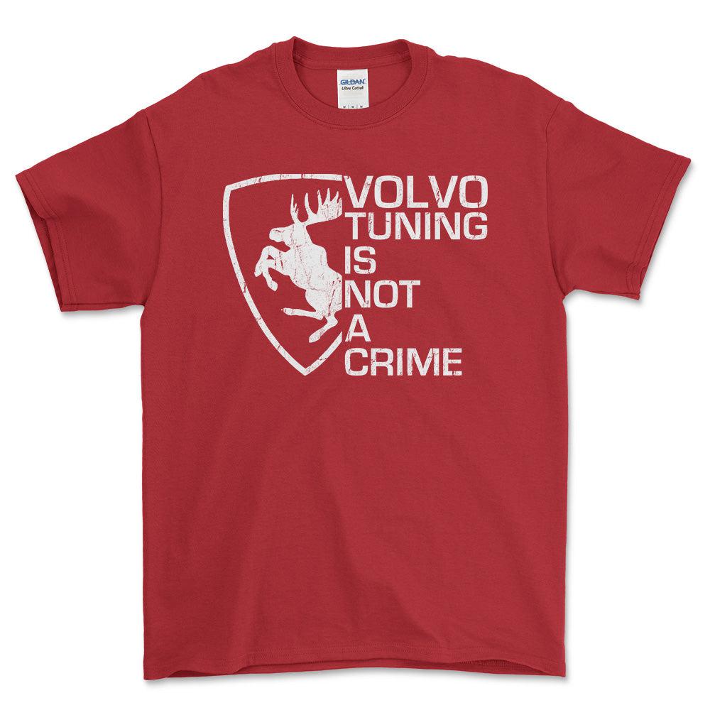 Volvo Tuning Is Not A Crime Unisex T-Shirt , Bomuld-Beklædning-Volvo-Rød-S-Forside-Garage Culture Shop- garage - man cave - merchandise