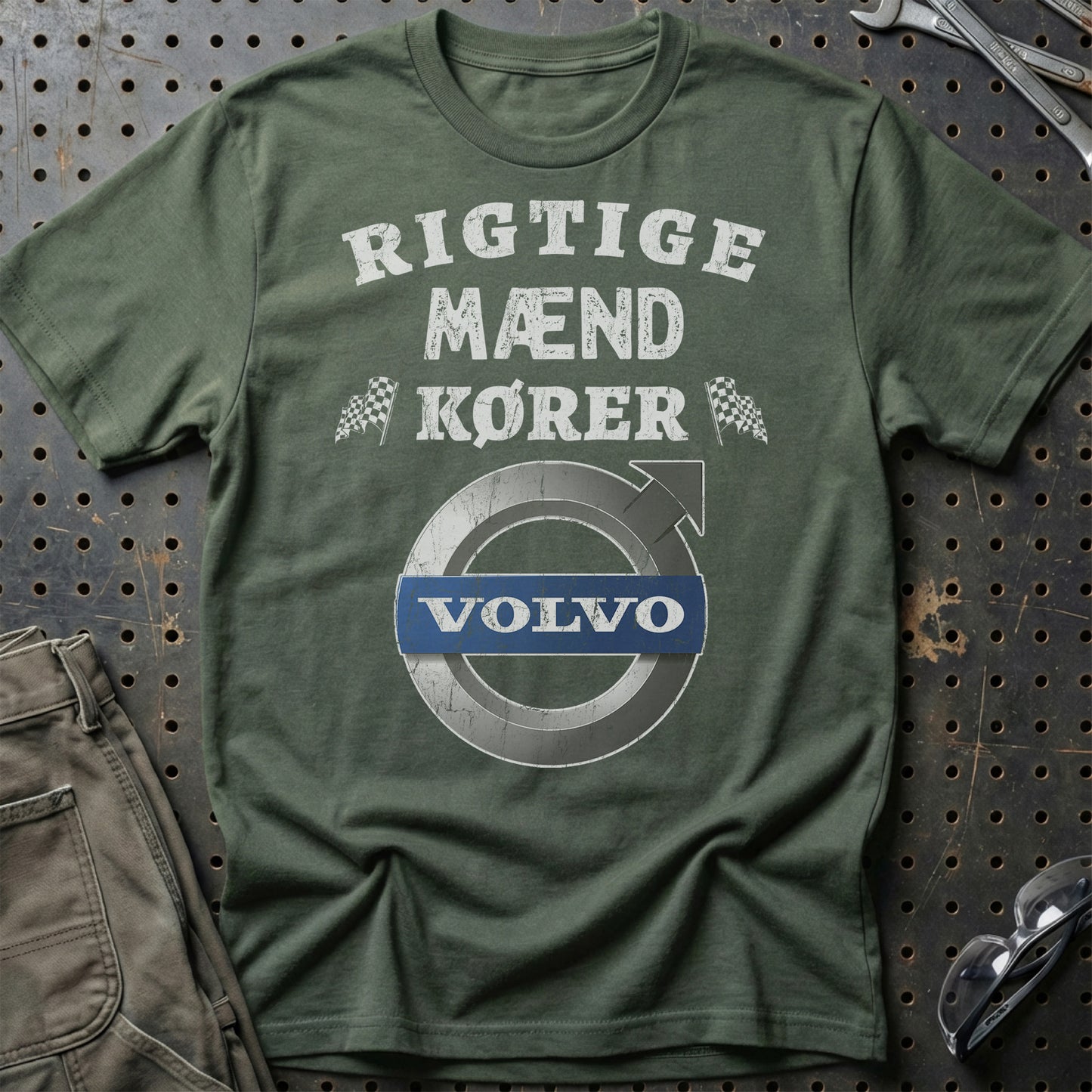 Volvo Rigtige Mænd Kører Volvo - Unisex T-Shirt , Bomuld