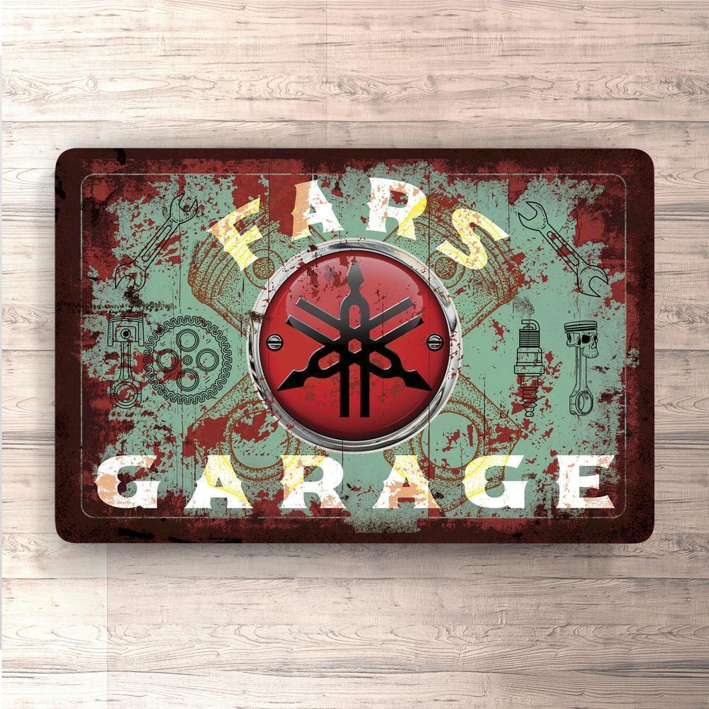 Yamaha Fars Garage Vintage Skilte, Musemåtte, Dørmåtte , Plakat-Skilte-Yamaha-Garage Culture Shop- garage - man cave - merchandise