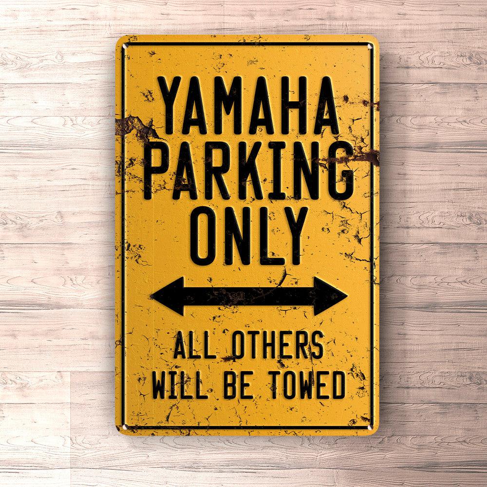 Yamaha Parking Only Skilte, Musemåtte, Dørmåtte-Parking skilte-Yamaha-Garage Culture Shop- garage - man cave - merchandise