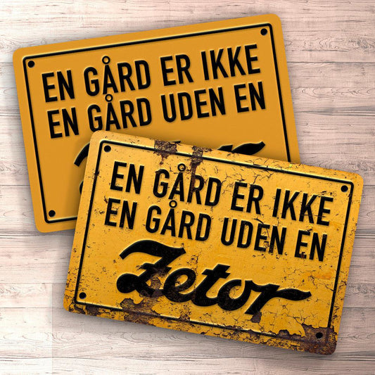 Zetor En Gård Er Ikke En Gård Uden En Zetor Skilte, Musemåtte, Dørmåtte , Plakat-Skilte-Zetor-Garage Culture Shop- garage - man cave - merchandise
