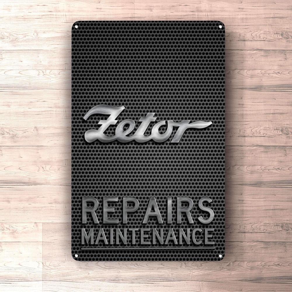 Zetor Repairs Maintenance Skilte, Musemåtte, Dørmåtte-Skilte-Zetor-Garage Culture Shop- garage - man cave - merchandise