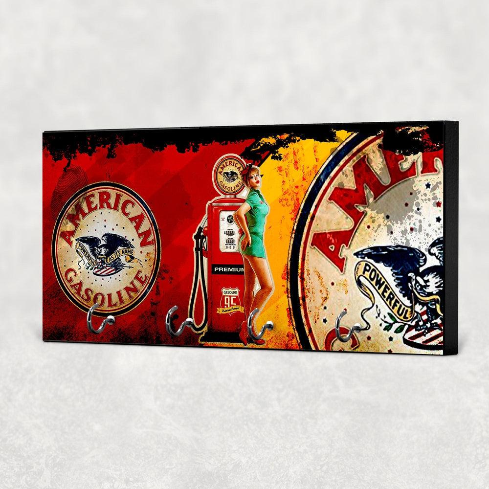 American Gasoline Pin-Up Vintage Nøgleholdere-Nøgleholdere-Motoroil-Garage Culture Shop- garage - man cave - merchandise