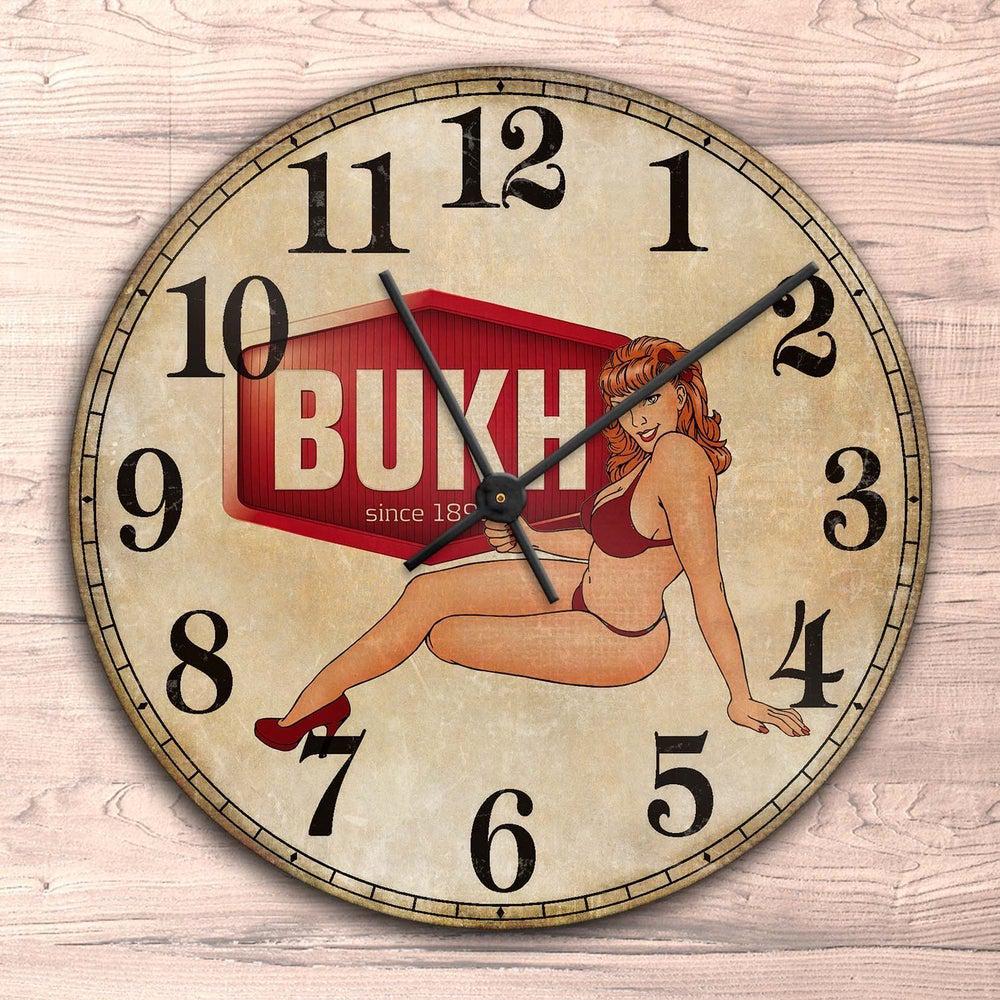 Bukh Pin-Up Vintage Vægur Rundt-Clock-Bukh-Garage Culture Shop- garage - man cave - merchandise