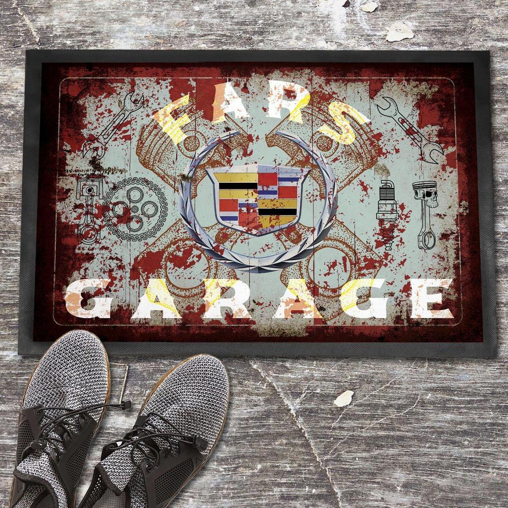 Cadillac Fars Garage Vintage Dørmåtte-Dørmåtte-Cadillac-Garage Culture Shop- garage - man cave - merchandise